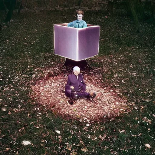 Prompt: A photograph. A rip in spacetime. Did this device in his hand open a portal to another dimension or reality?! by Tim Walker tender