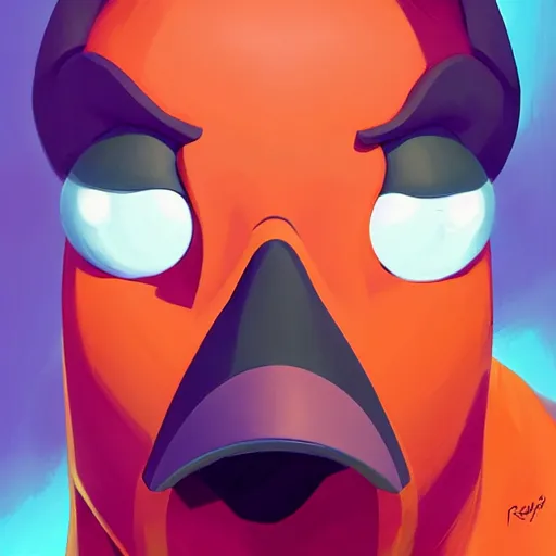 Image similar to face icon stylized minimalist darkwing duck, loftis, cory behance hd by jesper ejsing, by rhads, makoto shinkai and lois van baarle, ilya kuvshinov, rossdraws global illumination