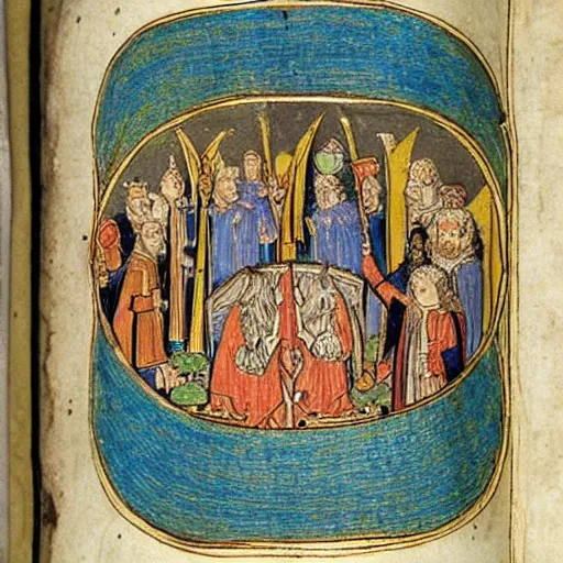 Image similar to lord of the rings illuminated 1 4 th century manuscript