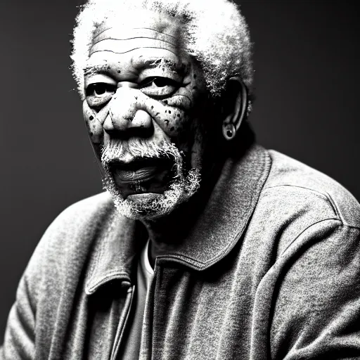 Prompt: photograph portrait of Morgan Freeman, intricate detail, sigma 85mm f/1.4, 4k, depth of field, high resolution, 4k, 8k, hd, full color