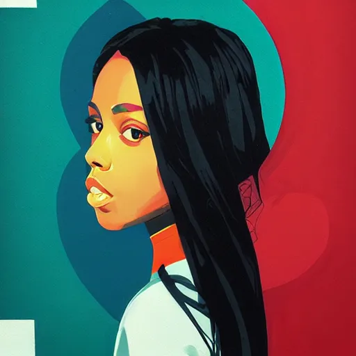 Image similar to Aaliyah Painting by Sachin Teng, asymmetrical, Organic Painting , Matte Painting, geometric shapes, hard edges, graffiti, street art,:2 by Sachin Teng:4