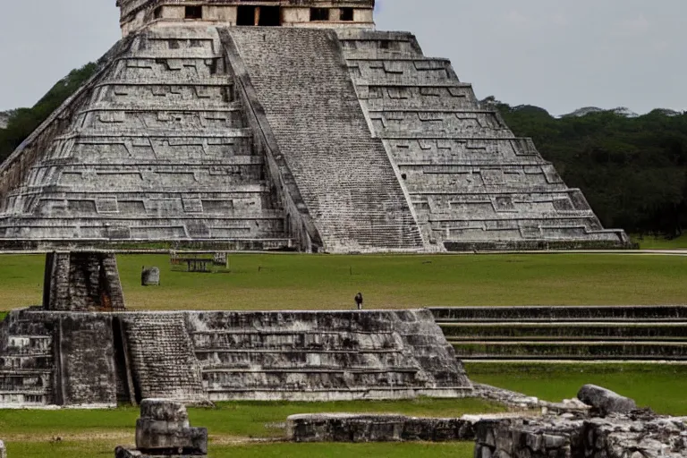 Image similar to holiday photo of Chichen Itza in the future