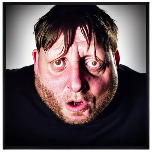 Prompt: photo portrait of shaun ryder screaming and staring into the horizon, realistic, hyperrealistic, 8 k resolution, hd quality, very detailed, highly detailed, intricate details, real life, real world, trending on artstation, digital art, really realistic, very realistic, headshot, head in frame, photograph, portrait, head in frame