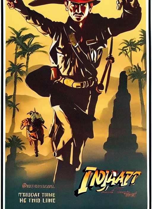 Image similar to 1 9 8 6 poster for indiana jones and the ocarina of time