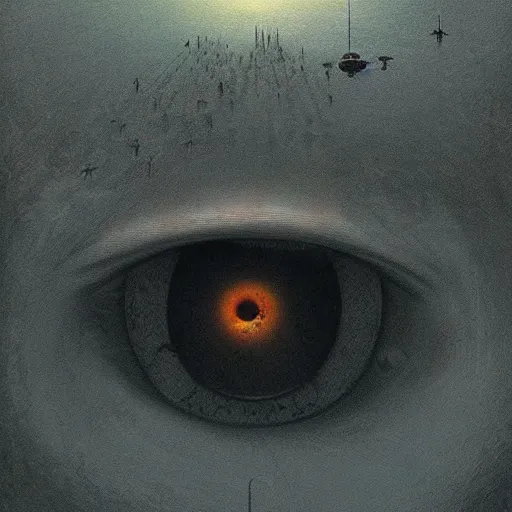 Image similar to eye in the sky trending in artstation beksinski dark, digital art, intricate, very detailed