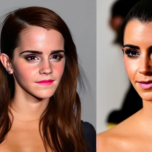 Image similar to Profile shot of a Emma Watson/Kim Kardashian hybrid
