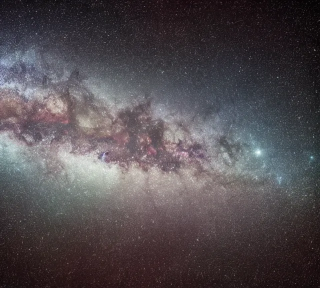 Prompt: 4 k hd, high detail photograph of the milky way galaxy, shot with sigma f / 4. 2, 2 5 0 mm sharp lens, wide shot, isometric view, volumetric lighting, high level texture render
