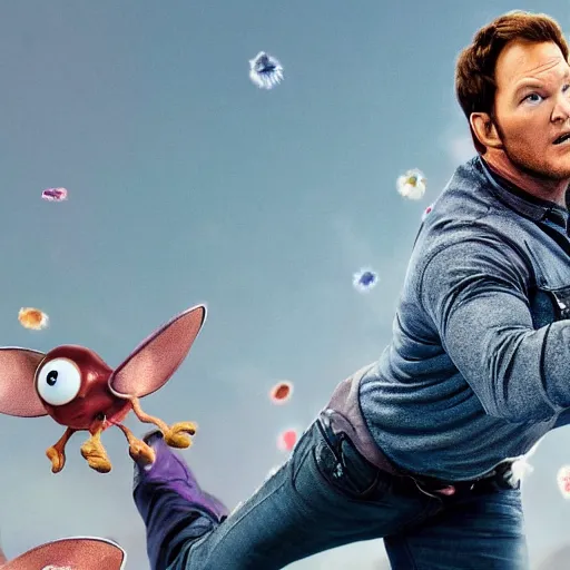 Image similar to chris pratt falling on a flumph