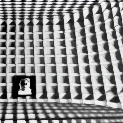 Prompt: a paragraph written on the side wall of a large cubic white room with no objects, misterious, 3 d perspective, still from movie by stanley kubrick