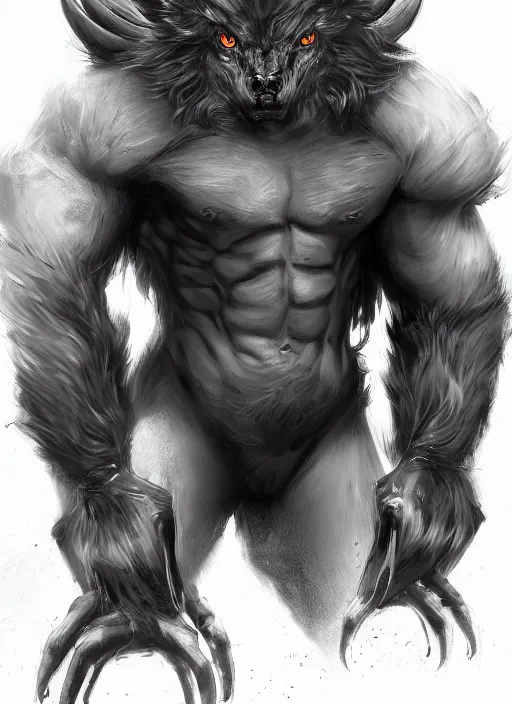 Prompt: detailed beautiful cool male character art depicting am infected werewolf monster, concept art, depth of field, on amino, by sakimichan patreon, wlop, weibo, bcy. net, colorhub. me high quality art on artstation.