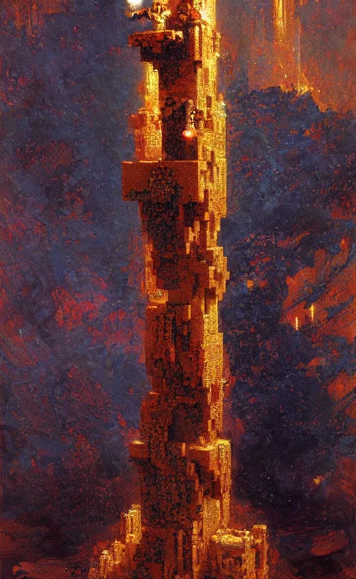 Image similar to Minecraft Herobrine Totem,painting by Gaston Bussiere, Craig Mullins