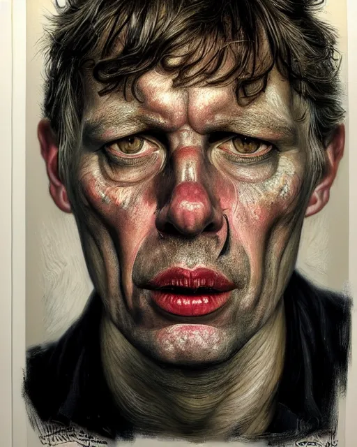 Prompt: paul curry, character portrait, close up, concept art, intricate details, highly detailed, photorealism, hyperrealism in the style of otto dix and h. r giger