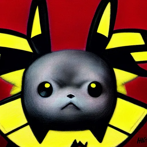 Image similar to pikachu by h.r. giger,4k