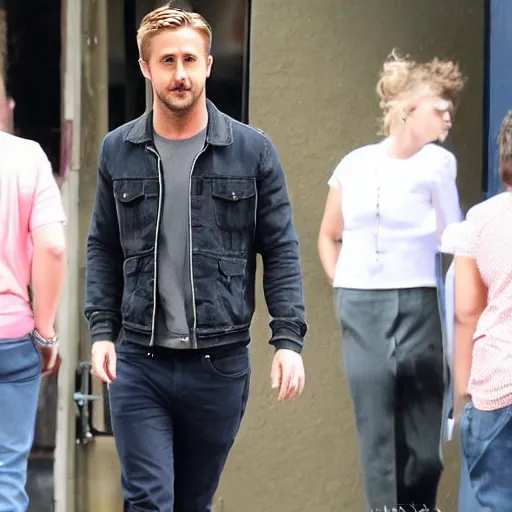 Image similar to Ryan gosling walking through the backrooms