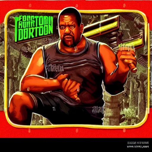 Image similar to portrait of forest whitaker in double dragon video game splash screen