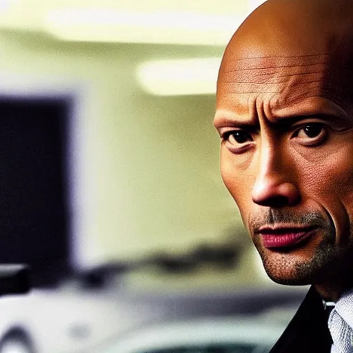 Image similar to Dwayne Johnson as FBI in movie directed by Christopher Nolan