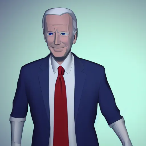 Prompt: anime Joe Biden with glowing eyes as a 3D render