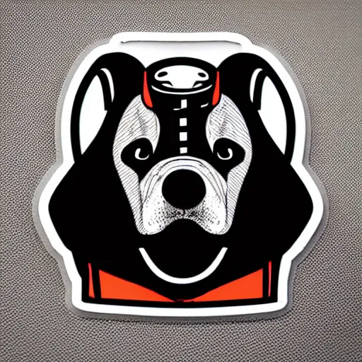 Image similar to a sticker illustration of a dog as a sith lord