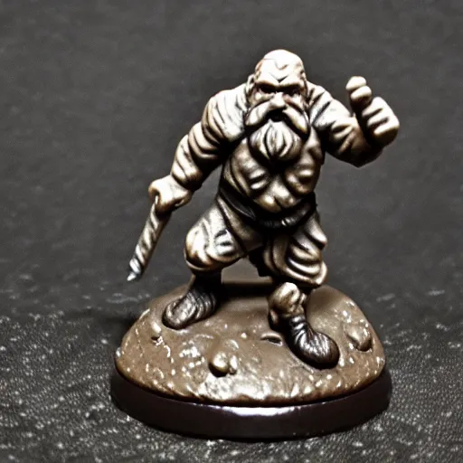 Image similar to aplastic miniature for an RPG game: a dwarf. unpainted. a photograph