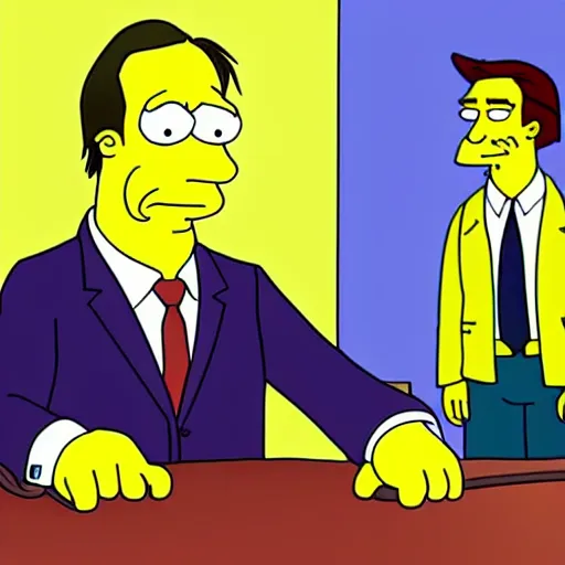 Prompt: Saul Goodman in The Simpsons, animated