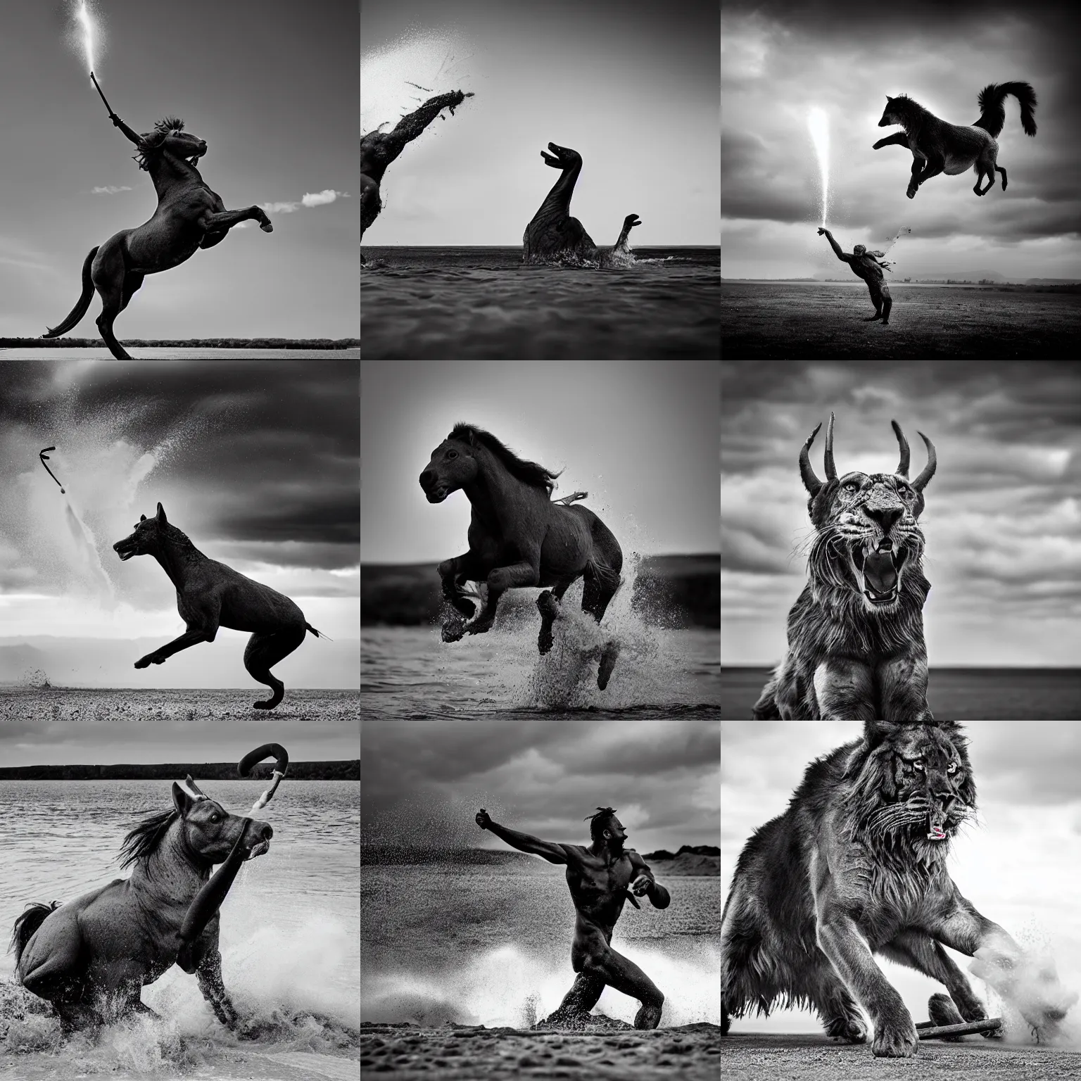 Prompt: Zeus throwing a thunderbolt action photography by David Yarrow