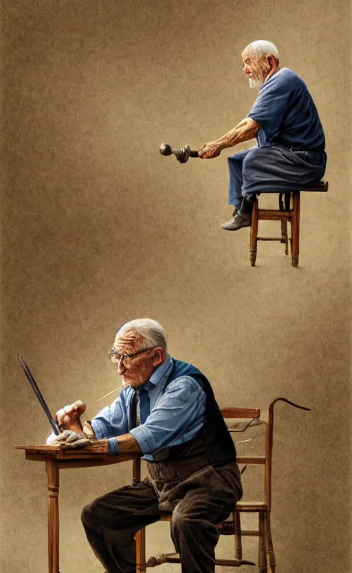 Image similar to old man doing hard work, do what we can, then leave it to god, d & d, non - fiction, intricate, elegant, highly detailed, digital painting, 8 k uhd, discipline object position, dynamic form, unbroken image,, concept art, intricate, sharp focus, illustration, art by robin eley, paul lung, samuel silva