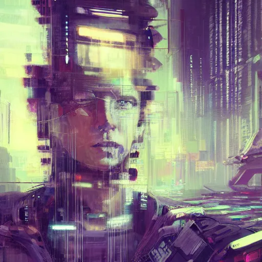 Image similar to highly detailed portrait of a cyberpunk hacker in a futuristic buddhist temple by wadim kashin, dark colors, high contrast