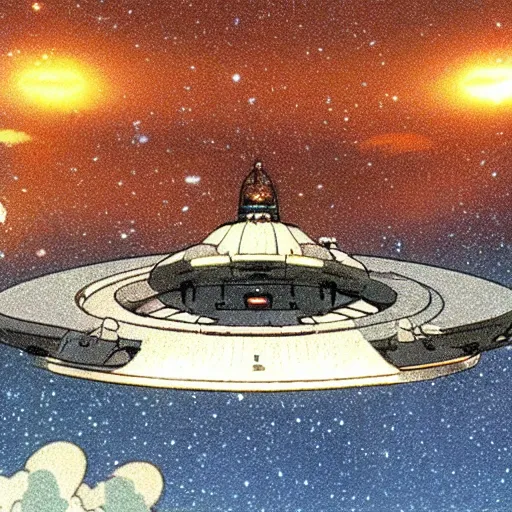 Image similar to ncc 1 7 0 1 starship enterprise in a studio ghibli movie