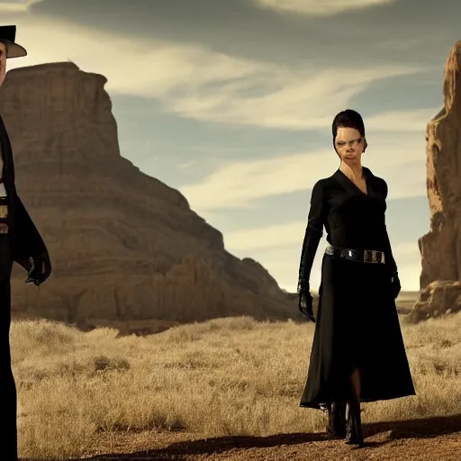 Image similar to westworld delores as the man in black