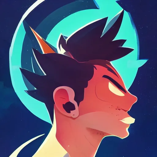 Image similar to face icon stylized minimalist space dandy, loftis, cory behance hd by jesper ejsing, by rhads, makoto shinkai and lois van baarle, ilya kuvshinov, rossdraws global illumination