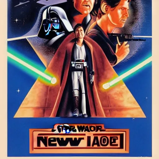 Prompt: Star Wars A New Hope Poster in the art style of Georgia O'keeffe