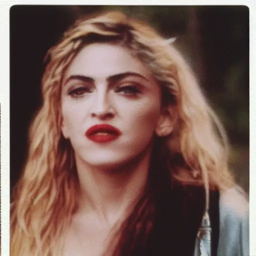 Prompt: polaroid of madonna from the 80s