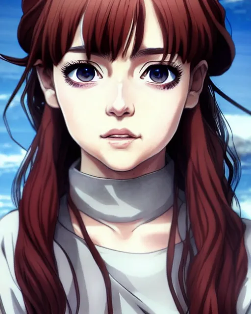 Image similar to portrait Anime as emilia clarke game of thrones girl cute-fine-face, brown-red-hair pretty face, realistic shaded Perfect face, fine details. Anime. game of thrones curly-hair realistic shaded lighting by Ilya Kuvshinov katsuhiro otomo ghost-in-the-shell, magali villeneuve, artgerm, rutkowski, WLOP Jeremy Lipkin and Giuseppe Dangelico Pino and Michael Garmash and Rob Rey