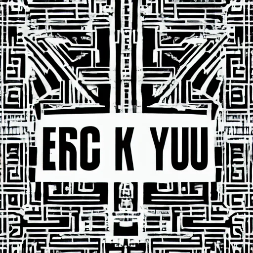 Image similar to black on white logo design in style of eric hu, y 2 k, brutalism, acid, techno