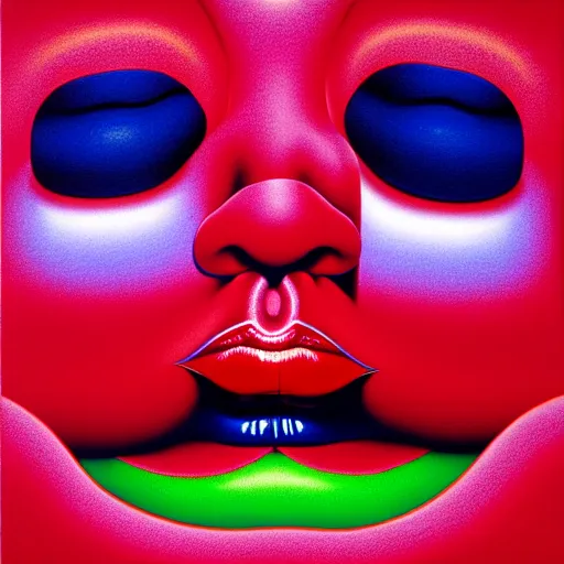 Image similar to sensual red lips by shusei nagaoka, kaws, david rudnick, airbrush on canvas, pastell colours, cell shaded, 8 k