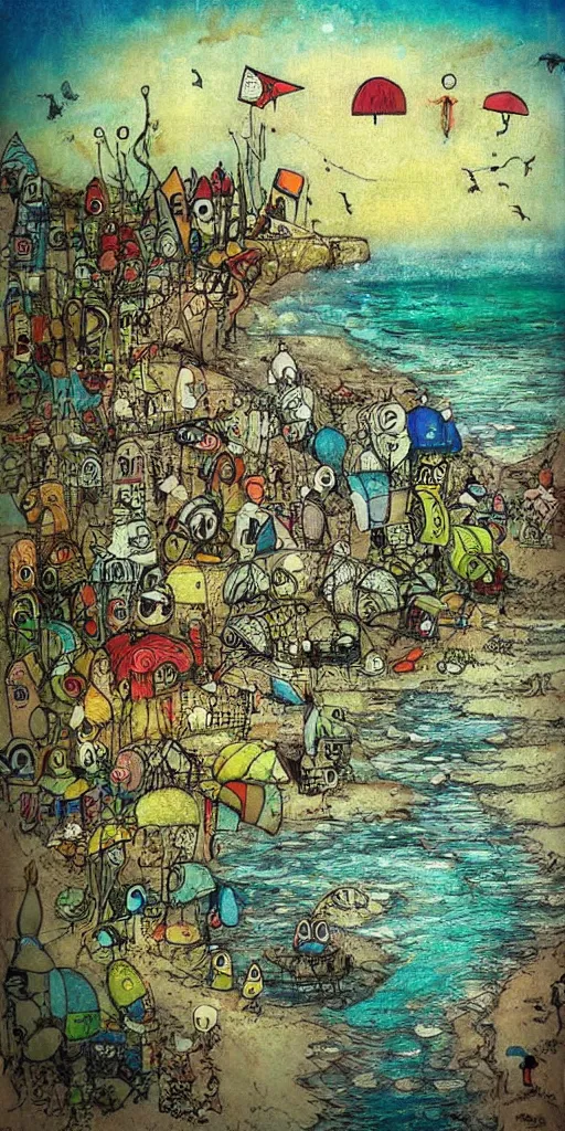 Image similar to a summer beach scene by alexander jansson