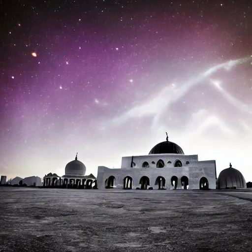 Image similar to mosque surrounded by nebula clouds