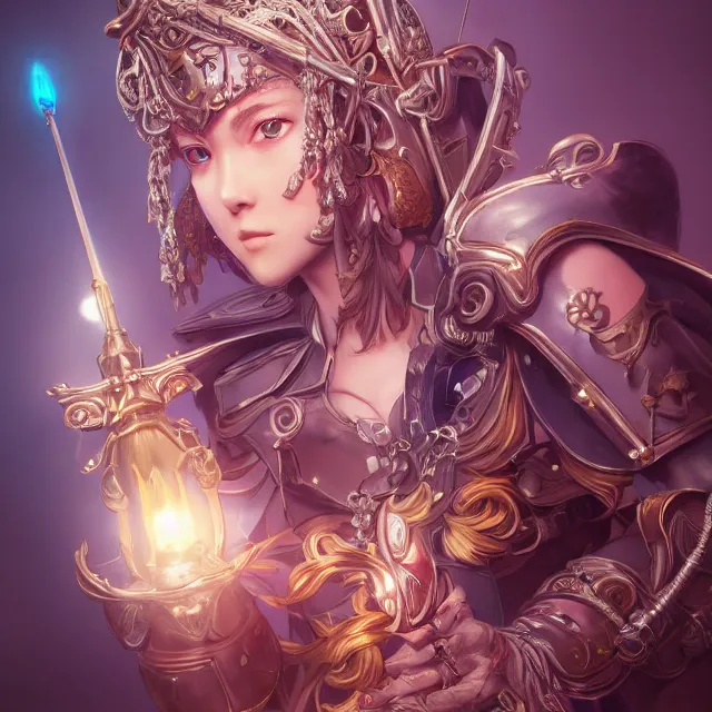 Image similar to studio portrait of lawful good colorful female holy paladin as absurdly beautiful, elegant, young sensual anime girl, ultrafine hyperrealistic detailed face illustration by kim jung gi, irakli nadar, intricate linework, sharp focus, bright colors, matte, octopath traveler, final fantasy, unreal engine highly rendered, global illumination, radiant light, intricate environment