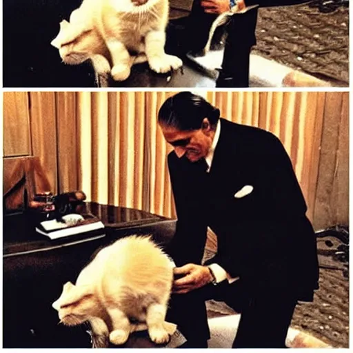 the godfather petting a cute cat | Stable Diffusion | OpenArt