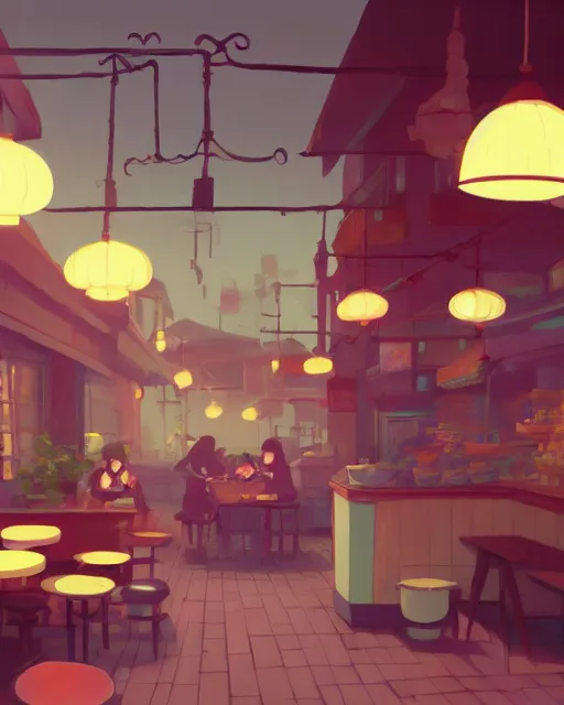 Prompt: chinese buffet in a homely little restaurant, cory loftis, james gilleard, atey ghailan, makoto shinkai, goro fujita, studio ghibli, rim light, exquisite lighting, clear focus, very coherent, plain background, soft painting