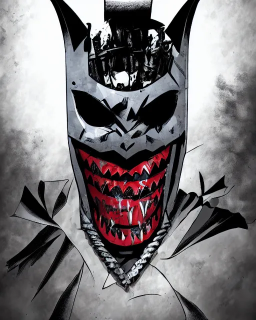 Image similar to the batman who laughs, comic strip style, dynamic lighting, fantasy concept art, trending on art station, stunning visuals, creative, cinematic, portrait, ultra detailed