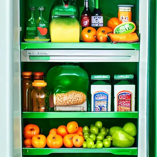 Image similar to green refrigerator floating