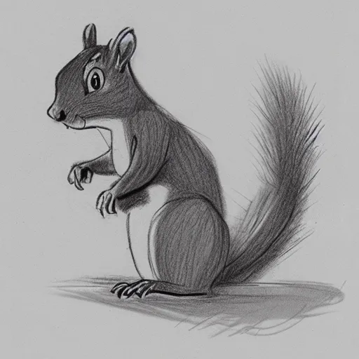 Image similar to milt kahl sketch of a squirrel