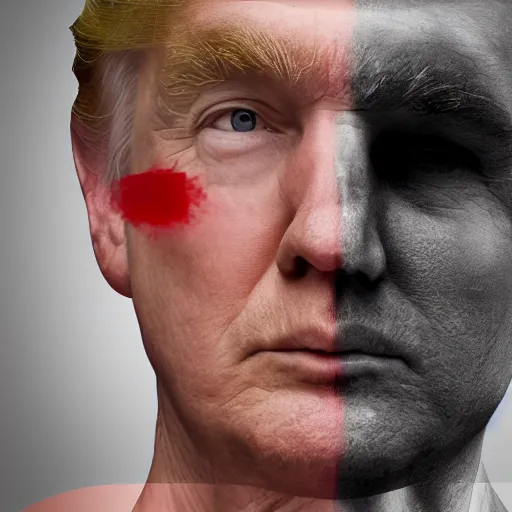 Image similar to man with a birth mark on his face, voting for donald trump, detailed digital art