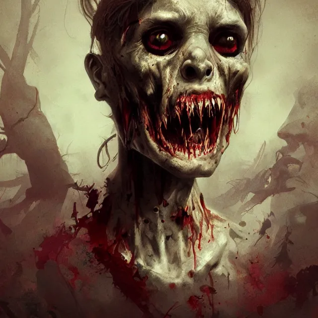 Prompt: hyper realistic portrait ghoul zombie cinematic, greg rutkowski, james gurney, mignola, craig mullins, brom redshift, vray, octane
