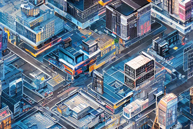 Image similar to fuji 5 0 r 3 5 mm, architectural studio magazine photography, high detailed isometric cyberpunk city, soft light