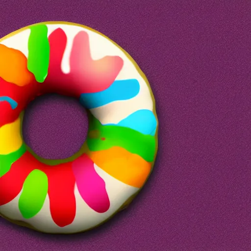 Prompt: apple logo as a colorful donut