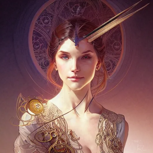 Image similar to Mathematic equations, fantasy, intricate, elegant, highly detailed, digital painting, artstation, concept art, matte, sharp focus, illustration, art by Artgerm and Greg Rutkowski and Alphonse Mucha