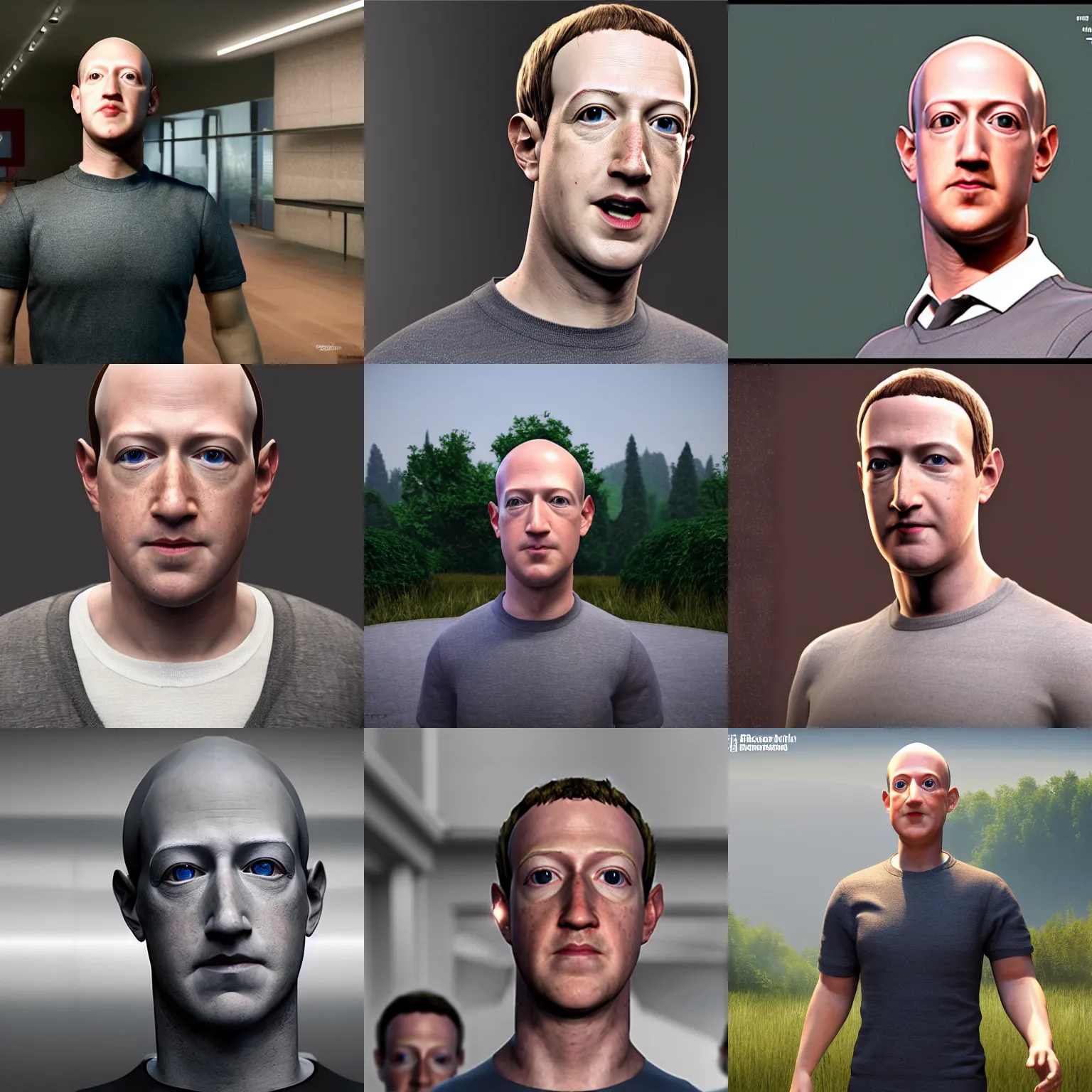 Prompt: Bald Mark Zuckerberg, award winning photo, unreal engine, highly detailed features