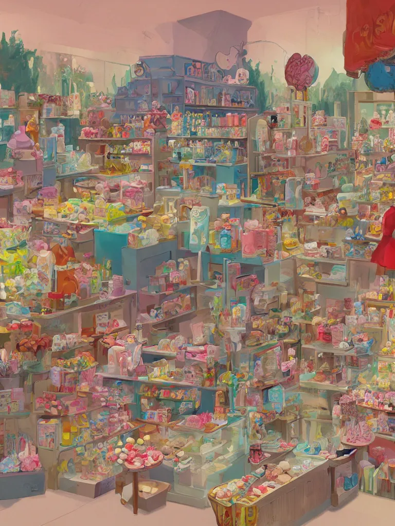 Image similar to candy store by disney concept artists, blunt borders, rule of thirds